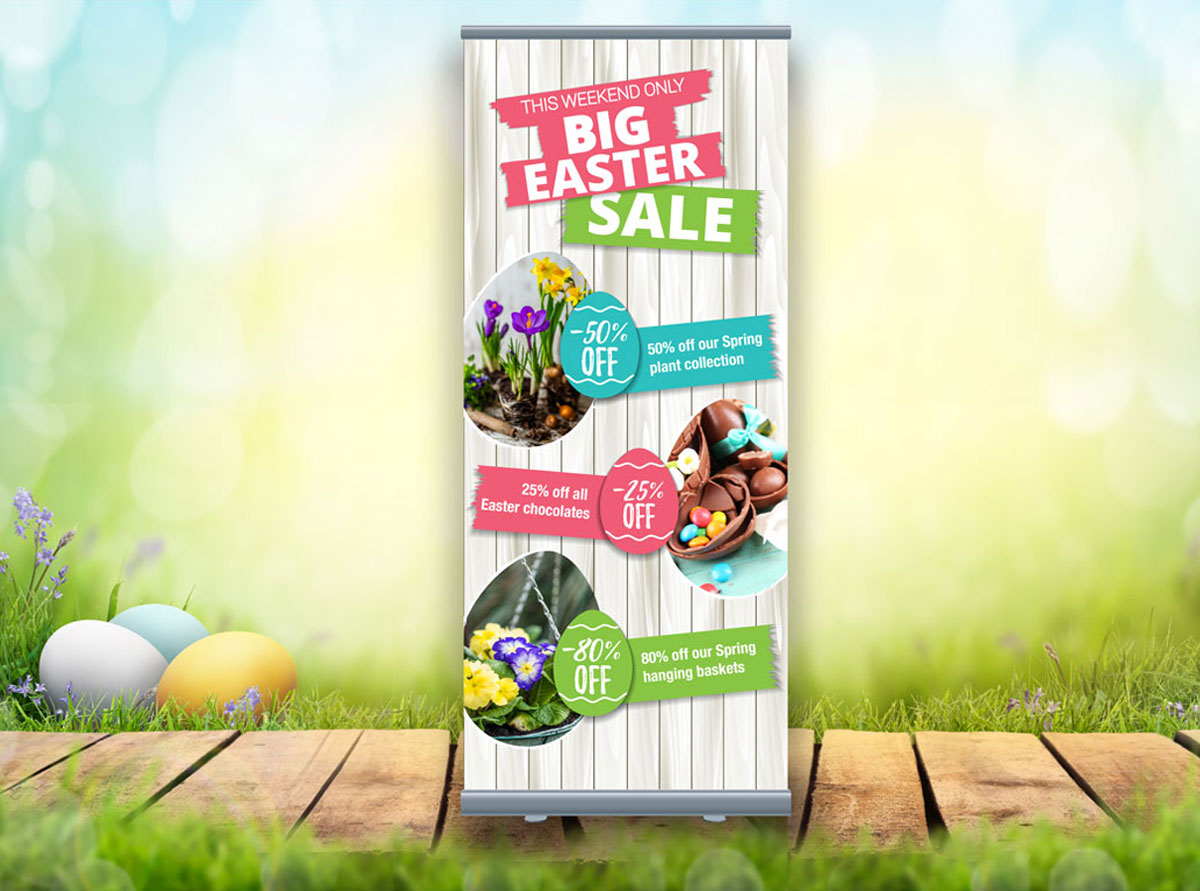 Easter pull up banner