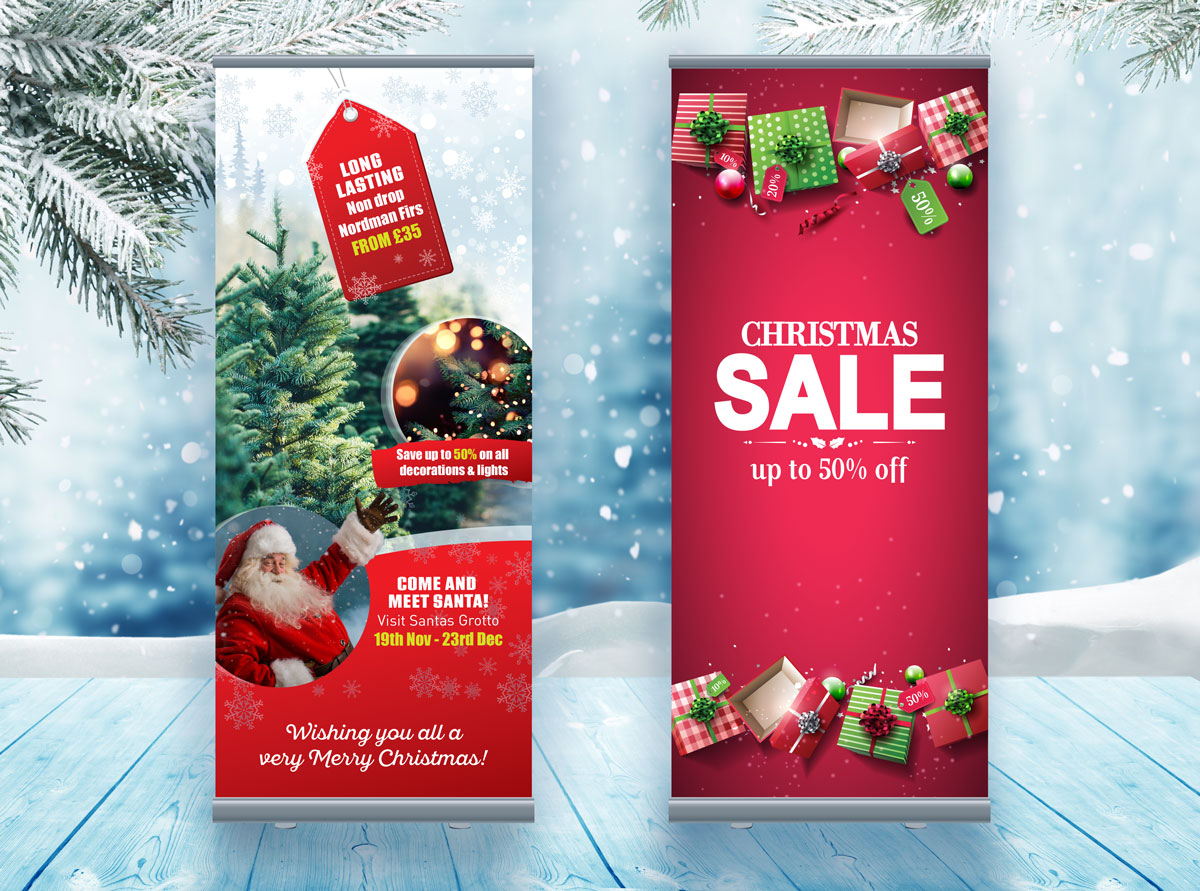 Christmas pull up banners