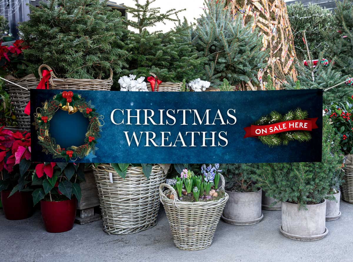 Christmas Wreaths on Sale Banner