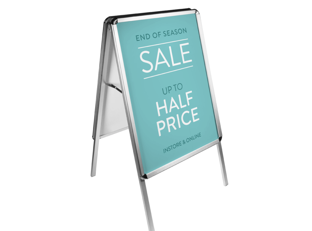 Free standing double sided forecourt 'A' sign